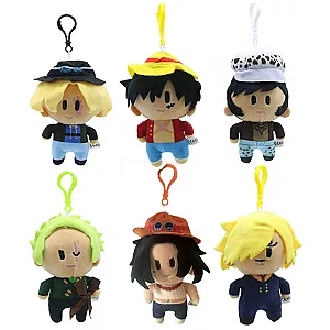 One Piece Plush Toy Japanese Classic Anime Luffy Zoro Ace Sabo Sanji Law Cartoon Character Pendant Cute Kawaii Gift For Kids Toy