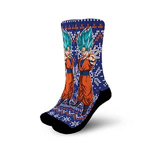 Goku Blue Socks Ugly Dragon Ball Anime Socks Gift Idea GAS1801