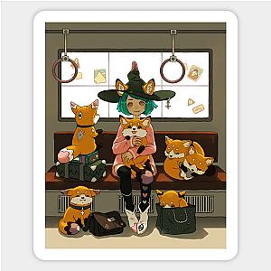 Witch and her foxes Sticker TP0401