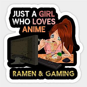 Kawaii Girl Gamer Ramen Noodles Anime Sticker TP0401