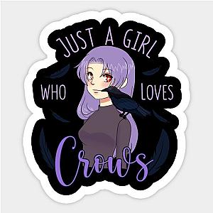 Just A Girl Who Loves Crows Anime Girl Otaku Raven Sticker TP0401