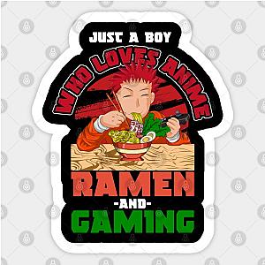 Just A Boy Who Loves Anime Ramen And Gaming Sticker TP0401