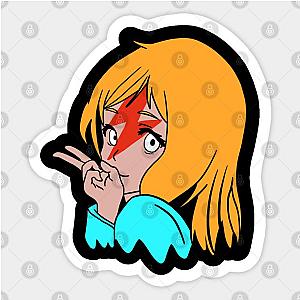 Cute Anime Girl With Red Flash on Her Face Sticker TP0401