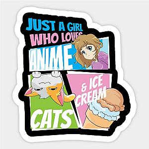 Anime Cat Ice Cream Sticker TP0401