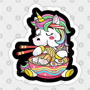 Anime Unicorn Eating Ramen Gift Kawii Japanese Unicorn Print Sticker TP0401