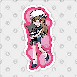 Anime Sailor Girl Hugging Cat Sticker TP0401