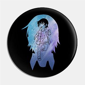 erased anime characters satoru fujinuma black lineart watercolor galaxy silhouette background black Pin TP0501