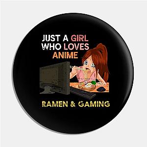 Kawaii Girl Gamer Ramen Noodles Anime Pin TP0501