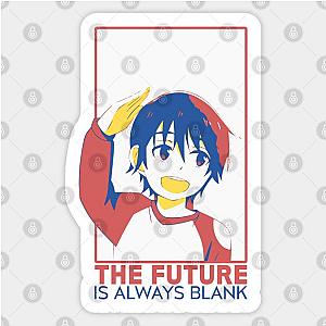 erased anime characters satoru fujinuma quotes the future is always blank white Sticker TP0401