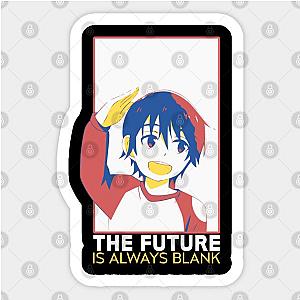 erased anime characters satoru fujinuma quotes the future is always blank black Sticker TP0401