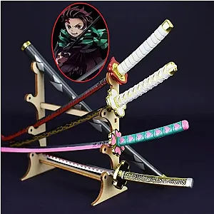 Demon Slayer 25cm Metal Katana Swords Toy Tanjirou Anime -Ghost Killer Cosplay Prop Weapon Cosplay Props Collection Home Decor