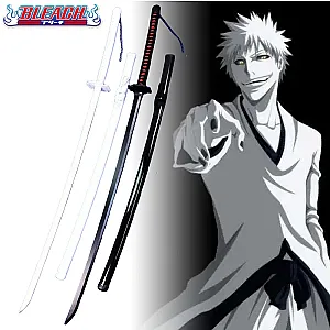 140cm Large Bleach Katana Kurosaki Ichigo Cosplay Prop Real Full Size Japanese Katana Ninja Knife Anime Samurai Sword Toy Gift