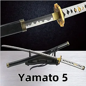 Yamato 5 Katana Sword Real Full Size Japanese Anime Katana Bamboo Samurai Sword Game Cosplay Prop Accessories Home Decoration