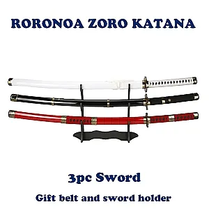 Roronoa Zoro Katana 3pc Toy Cosplay sword Anime Role-playing Weapons Sandai kitetsu Wado Ichimonji Enma Purple Halloween Gift