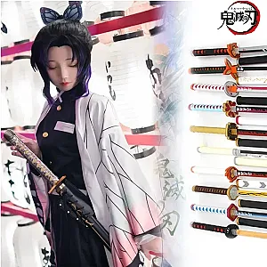 72/104cm Demon Slayer Sword Anime Kimetsu No Yaiba Cosplay Prop Tanjirou Shinobu Real Size Japanese Katana Sabre Kid Toy Gift