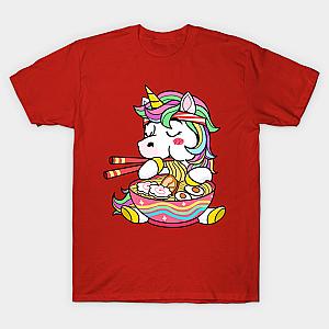 Anime Unicorn Eating Ramen Gift Kawii Japanese Unicorn Print T-shirt TP3112