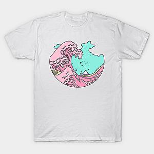 Japanese pastel kawaii anime meme surf beach wave T-shirt TP3112