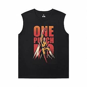 One Punch Man Tee Shirt Vintage Anime Black Sleeveless T Shirt Mens WS2402 Offical Merch