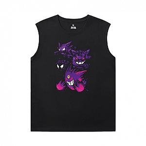 Pokemon T-Shirts Cotton Gengar Black Sleeveless Tshirt WS2402 Offical Merch