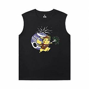 Pokemon Tees Cotton Mens Sleeveless Sports T Shirts WS2402 Offical Merch