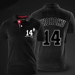 Slam Dunk Mitsui Hisashi Polo Shirts Shohoku NO.14 Black Polo T-shirt WS2402 Offical Merch