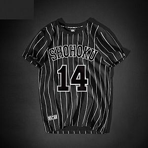 Slam Dunk Shohoku Mitsui Hisashi striped Tee Shirt WS2402 Offical Merch