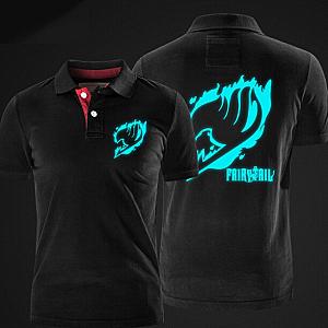Luminous Fairy Tail Polo Shirt Black XXL Men Polo T shirt WS2402 Offical Merch