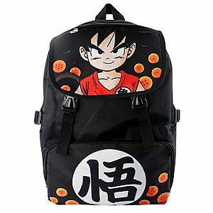 Dragon Ball Backpacks - Happy Kid Goku Pattern Black Backpack Bag SAI0505