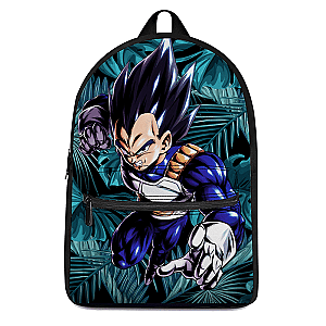 Dragon Ball Z Backpacks -  Vegeta Base Form Tropical Leaves Background Backpack  SAI0505