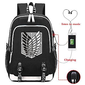 Attack On Titan Japan Anime Backpack - Fashion Large Capacity School Bag Women Men USB Charging Backpack Bag