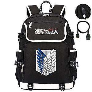 Anime Attack on Titan Backpack - USB Charging Print Unisex Backpack