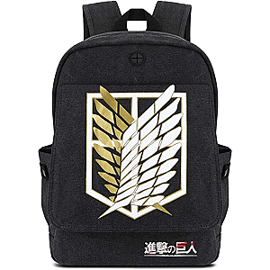 Attack on Titan Backpacks - Attack on Titan Wings of Freedom Printed Schoolbag Canvas Backpack