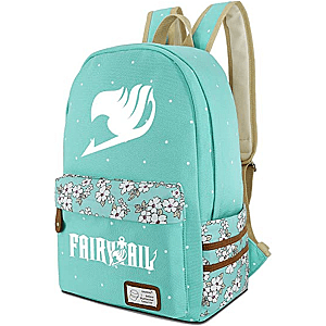 Fairy Tail Backpack - Roffatide Anime Fairy Tail Luminous Canvas Backpack Polka Dots School Bag