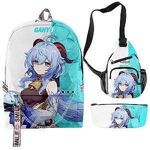 Genshin Impact Backpack - 3pcs/Set Cute Anime Unisex Schoolbag