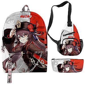 Genshin Impact Backpack - 3pcs/Set Kawaii Anime Unisex Schoolbag