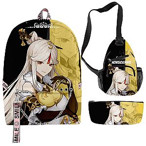 Genshin Impact Backpack - 3pcs/Set Anime Unisex Schoolbag