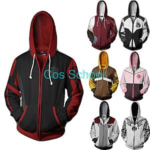 Cos School Anime RWBY Cosplay Hoodies Ruby Rose Crescent Rose Weiss Schnee Hooded Jacket Coats Men Women Halloween Costumes