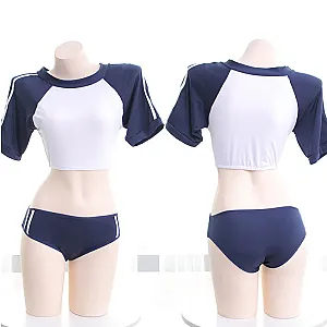 Japanese Anime Student Swimsuit Costume Women School Sports Gymnastics Uniform Cosplay