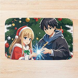 Season of Love: Anime Couple Spreads Christmas Joy with Every Gift Unwrapped Bath Mat