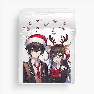 Christmas anime couple - winter Duvet Cover