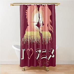 I love us Anime style Couple Shower Curtain