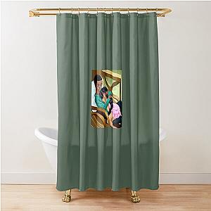 AFRO-ANIME illustration Interracial cupid   Shower Curtain