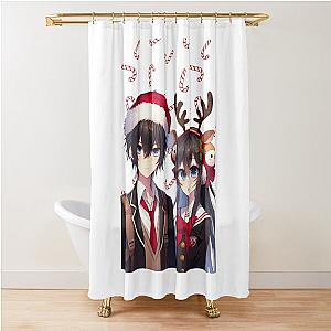 Christmas anime couple - winter Shower Curtain