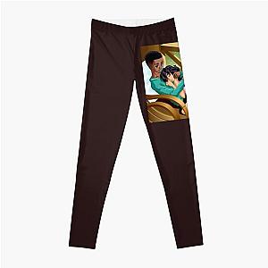 AFRO-ANIME illustration Interracial cupid   Leggings