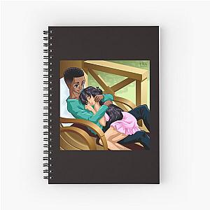 AFRO-ANIME illustration Interracial cupid   Spiral Notebook