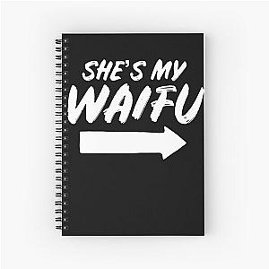 Mens Matching Couples Anime Boyfriend Shes My Waifu Shirt Spiral Notebook