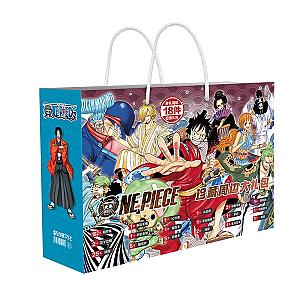 30CM Boxed One piece luffy lucky bag gift bag collection bag toy include postcard poster badge stickers bookmark sleeves gift