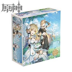 Game Genshin Impact Gift Box Gift Pack Toy Include Postcard Poster Badge Water Cup Bookmark Gift Cosplay Prop