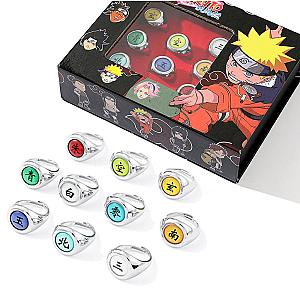 10pcs/SET Naruto Akatsuki Metal Rings Anime Itachi Figure Cosplay Action Accessory Jewerly Cool Boys Children Kids Toys Gifts