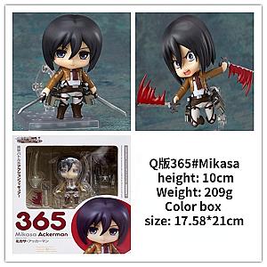 Attack on Titan GSC Q Edition Nendoroid 365# Mikasa Ackerman Doll Ornaments Boxed Figure Birthday Gift for Children Adolesce